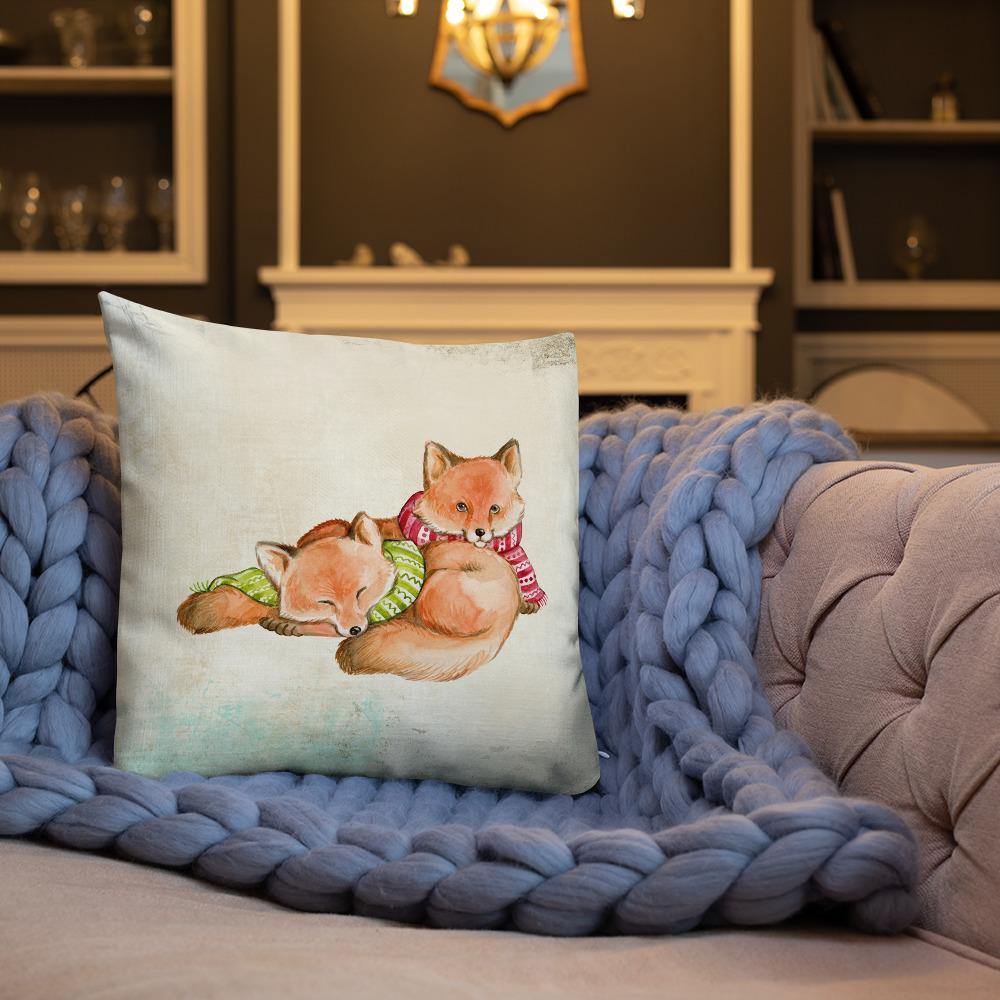 Cute Foxes Throw Pillow - Schoppix Gifts
