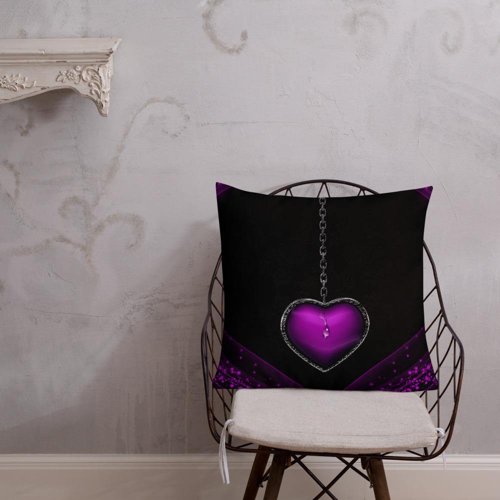Purple Heart Locket Throw Pillow - Schoppix Gifts