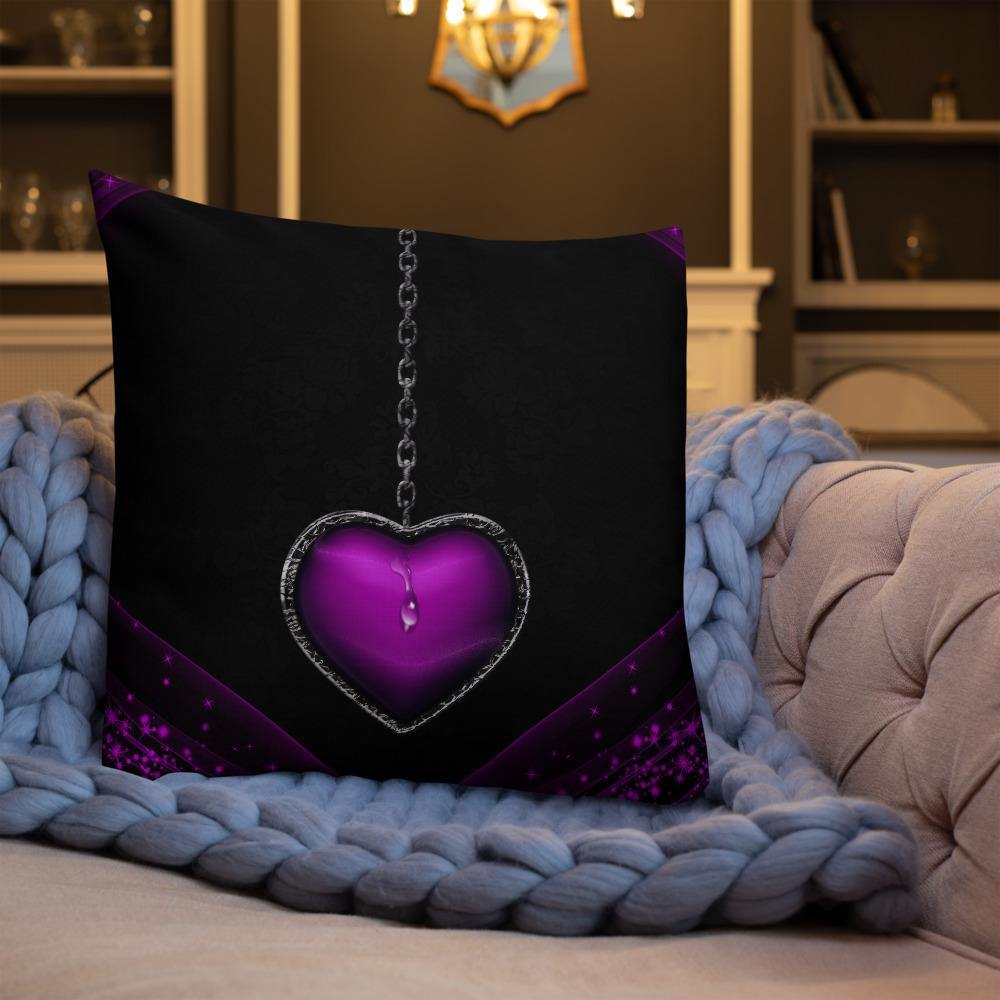 Purple Heart Locket Throw Pillow - Schoppix Gifts