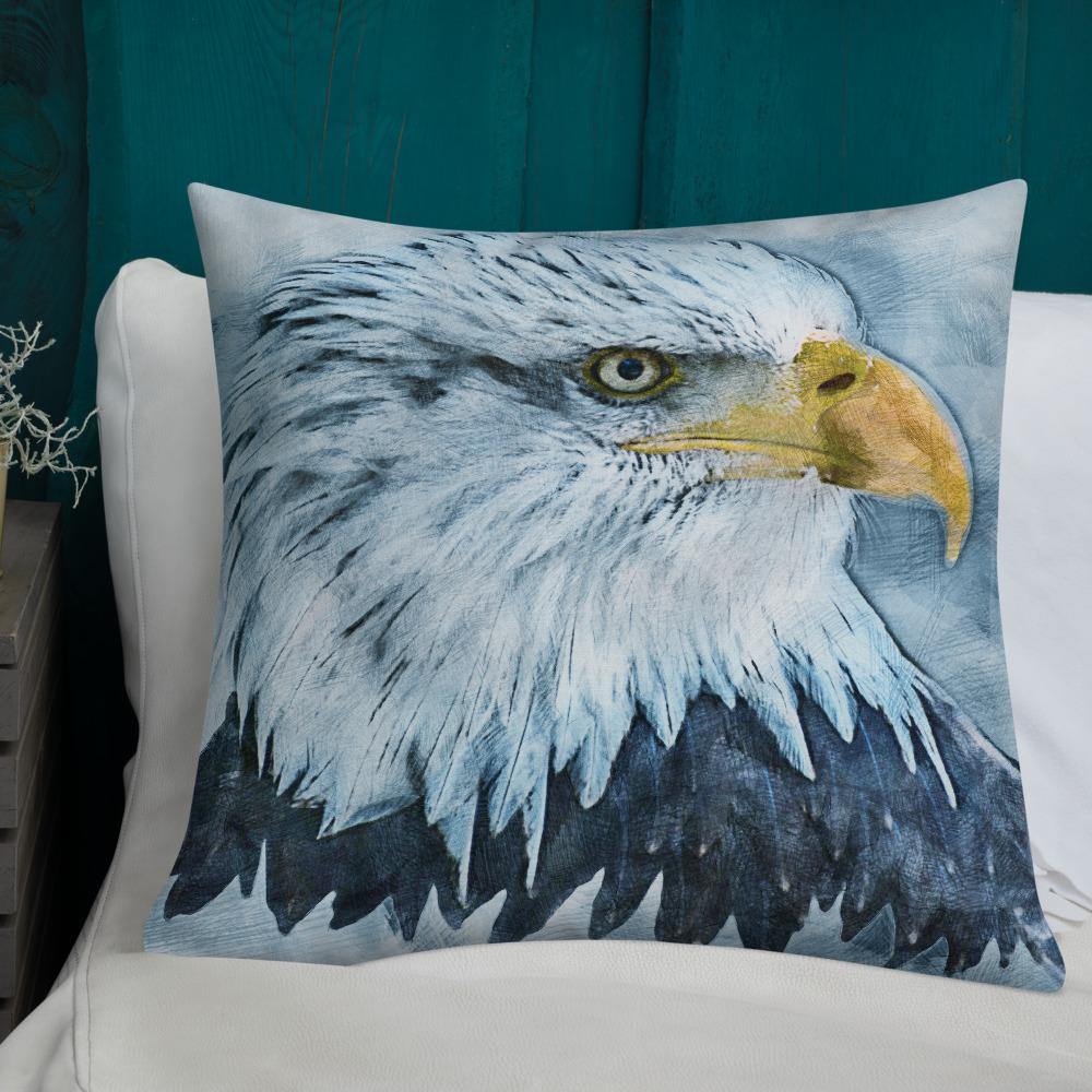 Grunge Bald Eagle Throw Pillow - Schoppix Gifts