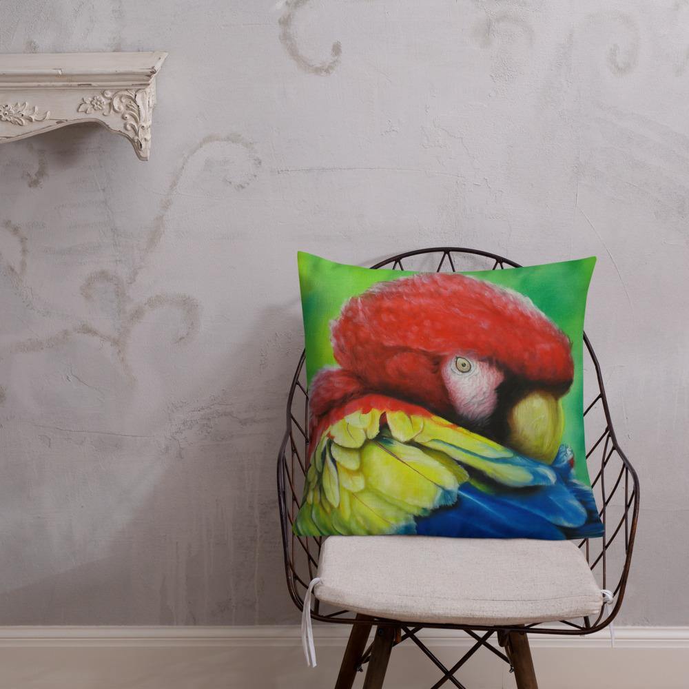 Vibrant Macaw Throw Pillow - Schoppix Gifts