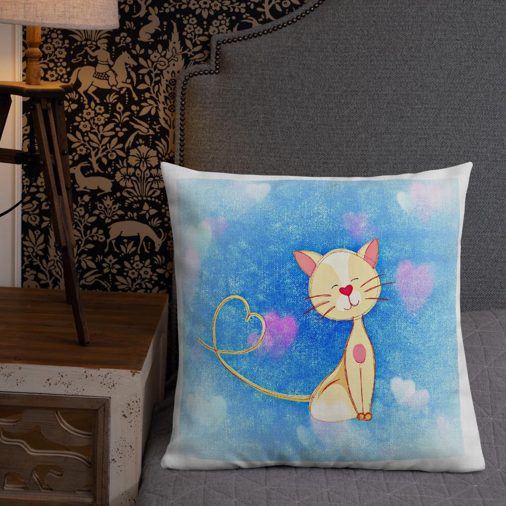 Cute Illustrated Cat Throw Pillow - Schoppix Gifts