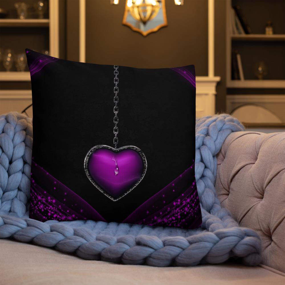 Purple Heart Locket Throw Pillow - Schoppix Gifts
