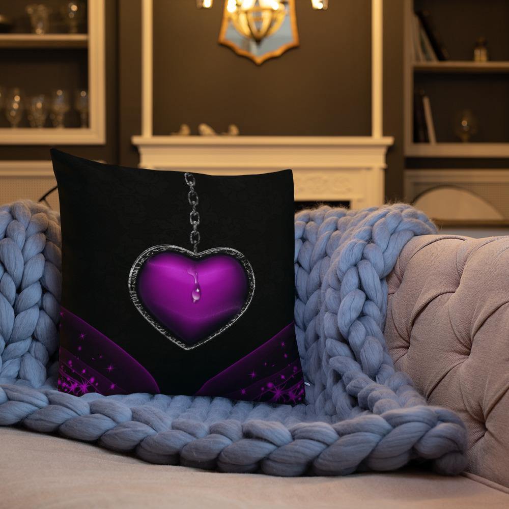Purple Heart Locket Throw Pillow - Schoppix Gifts