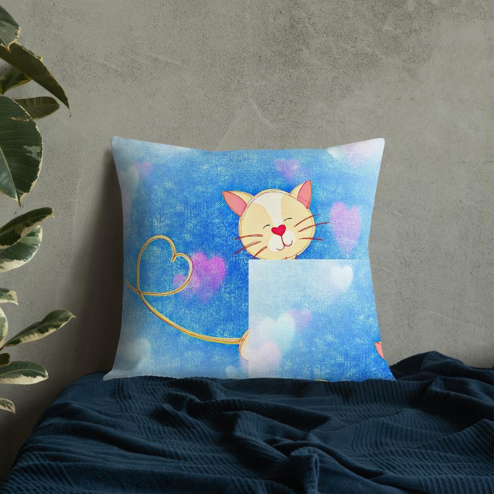 Cute Illustrated Cat Throw Pillow - Schoppix Gifts
