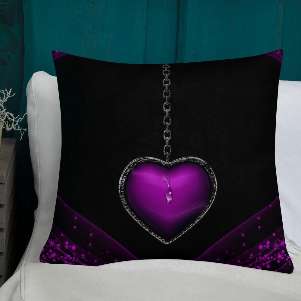 Purple Heart Locket Throw Pillow - Schoppix Gifts