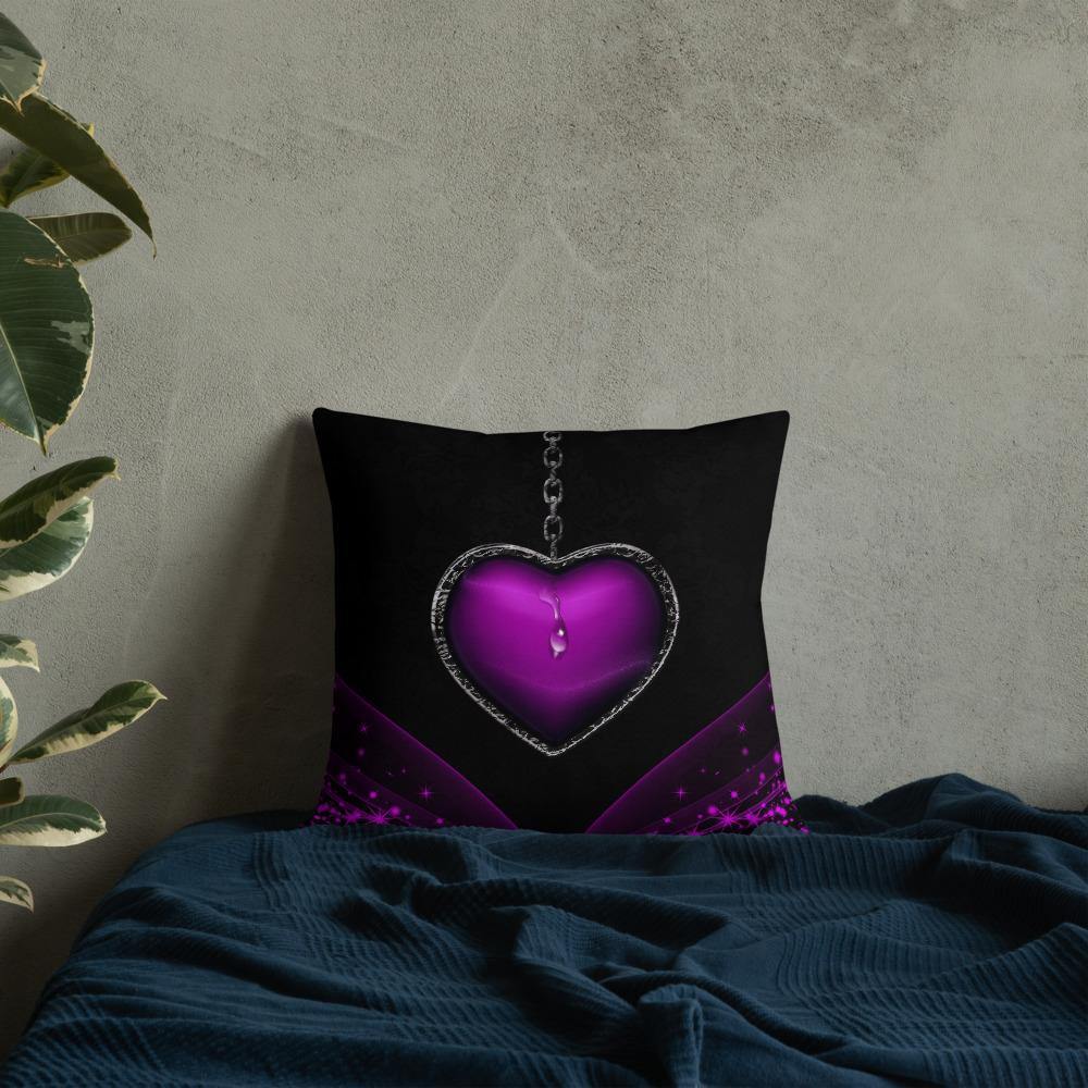 Purple Heart Locket Throw Pillow - Schoppix Gifts