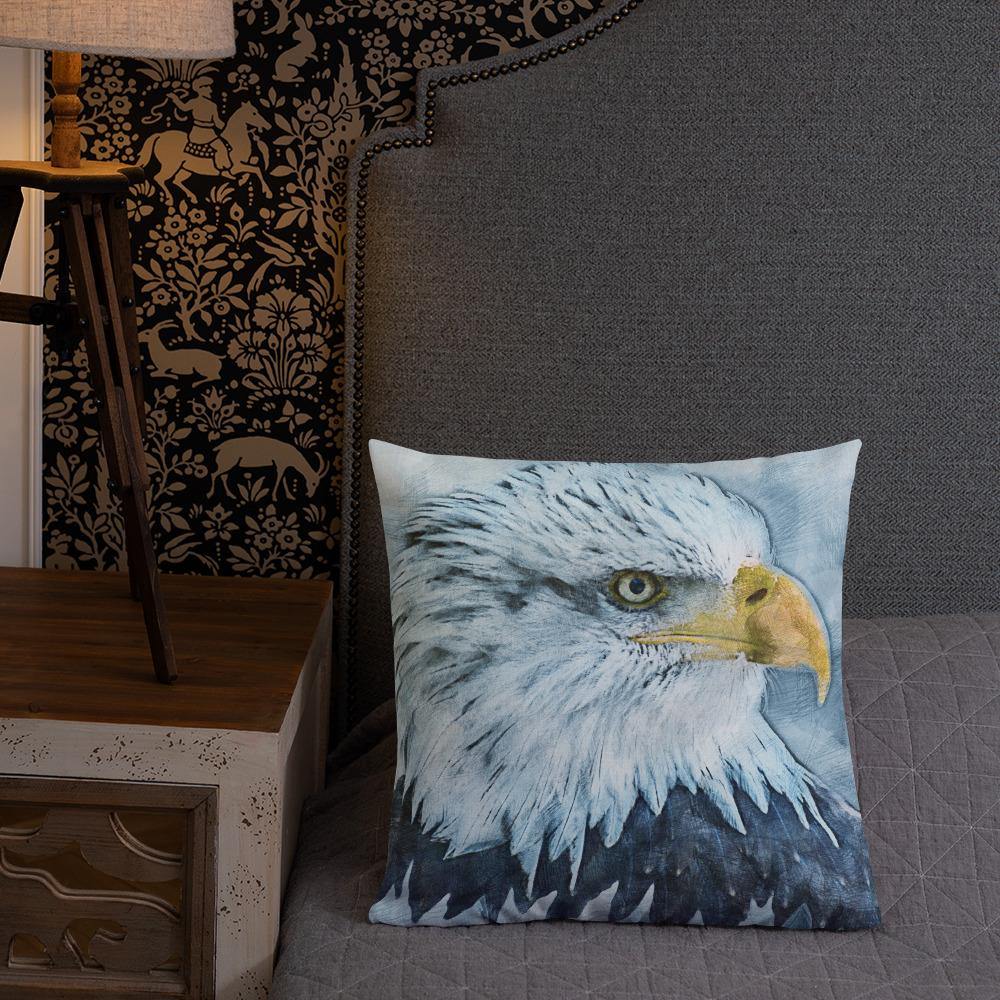 Grunge Bald Eagle Throw Pillow - Schoppix Gifts