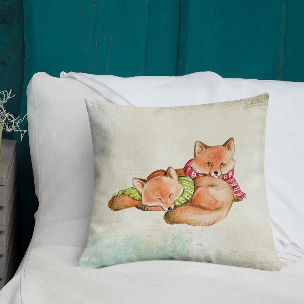 Cute Foxes Throw Pillow - Schoppix Gifts