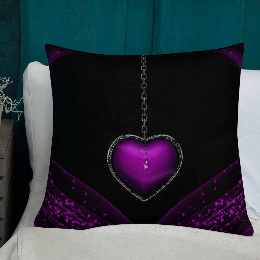 Purple Heart Locket Throw Pillow - Schoppix Gifts