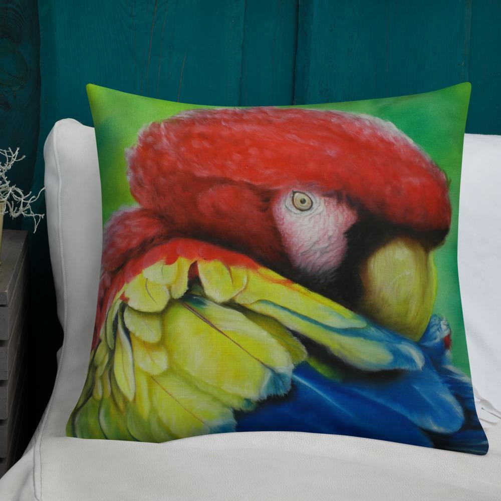 Vibrant Macaw Throw Pillow - Schoppix Gifts