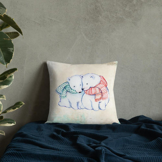 Cute Polar Bears Throw Pillow - Schoppix Gifts