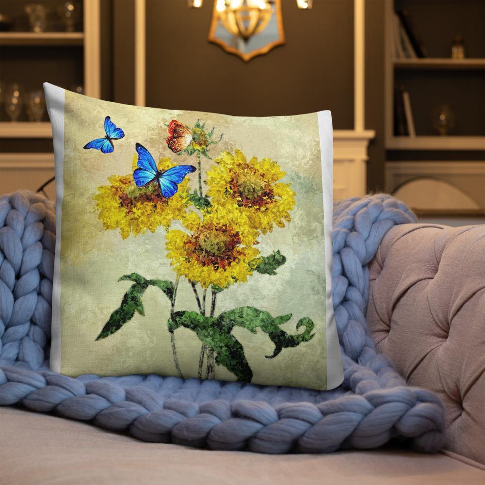 Butterflies and Sunflowers Throw Pillow - Schoppix Gifts