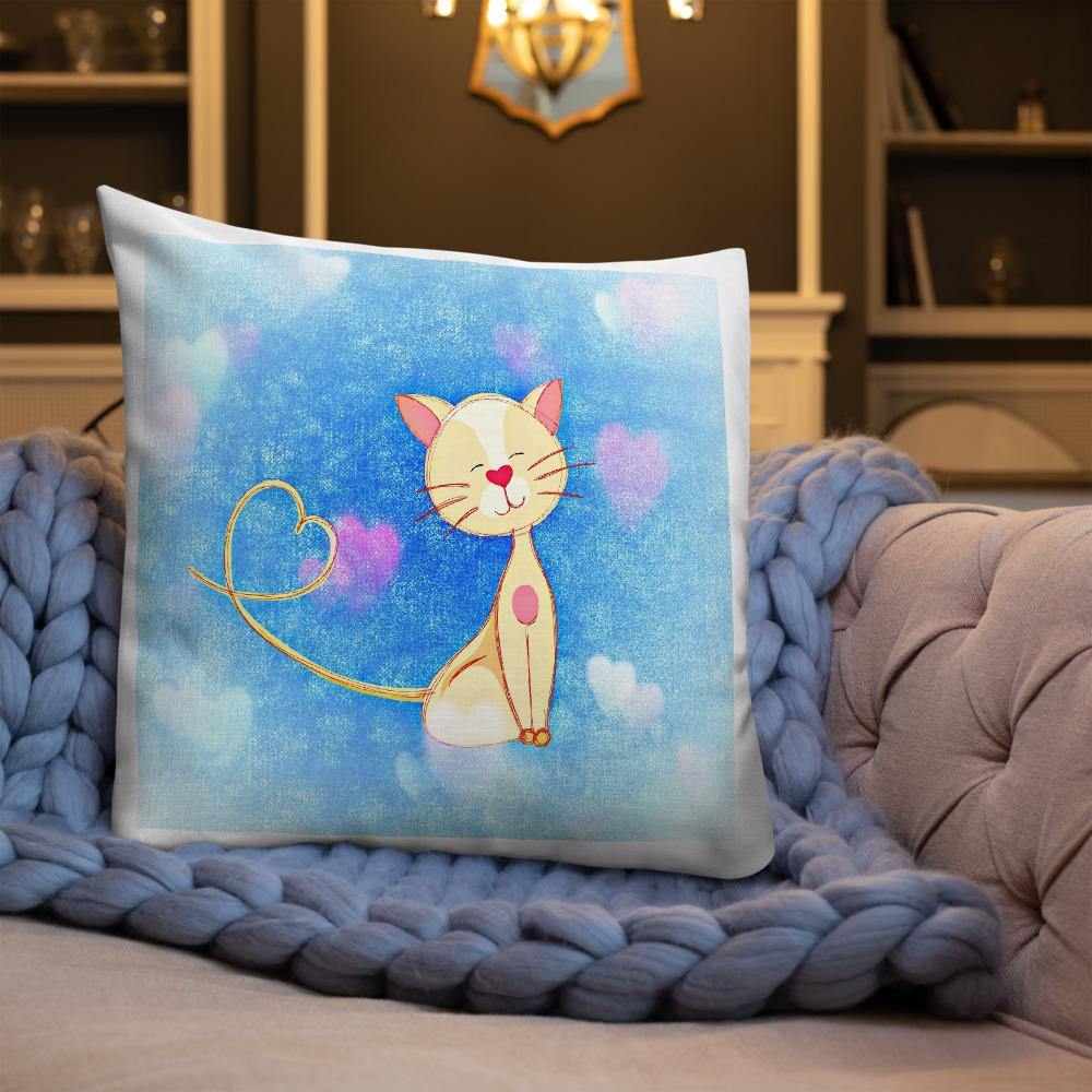 Cute Illustrated Cat Throw Pillow - Schoppix Gifts