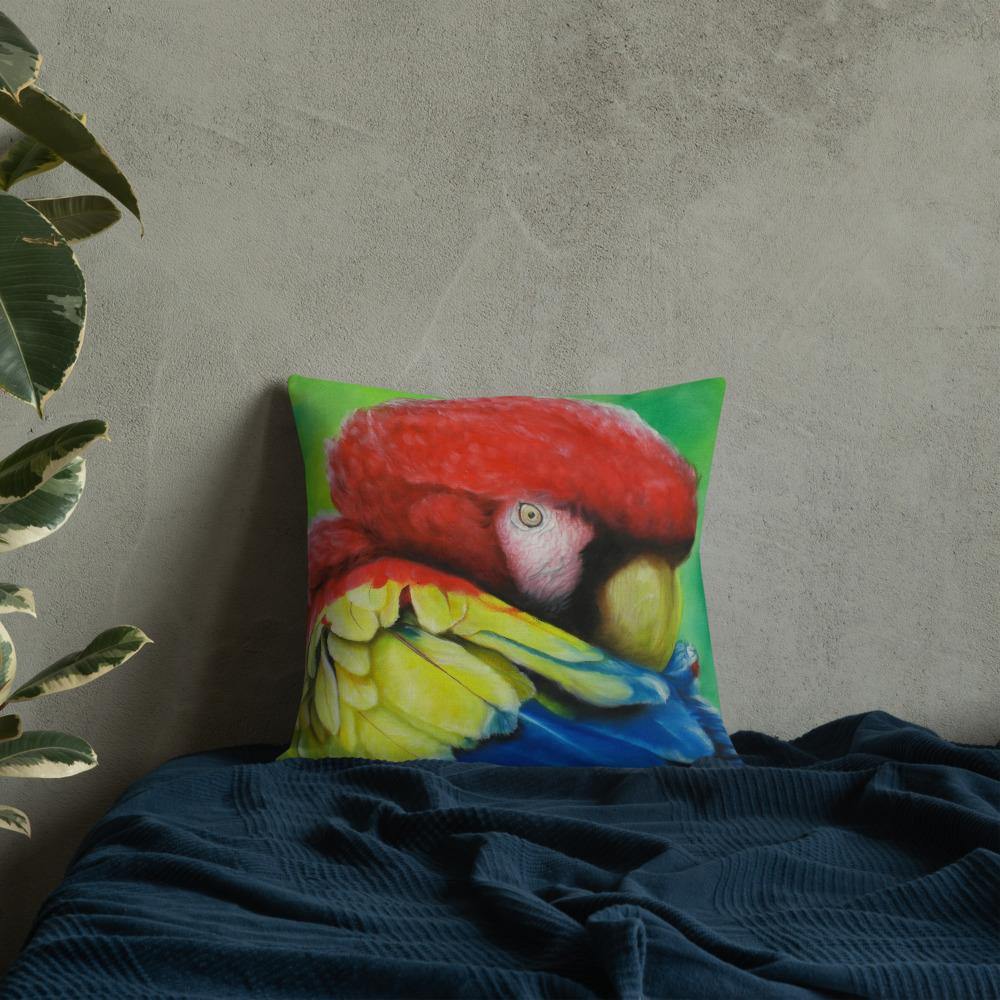 Vibrant Macaw Throw Pillow - Schoppix Gifts