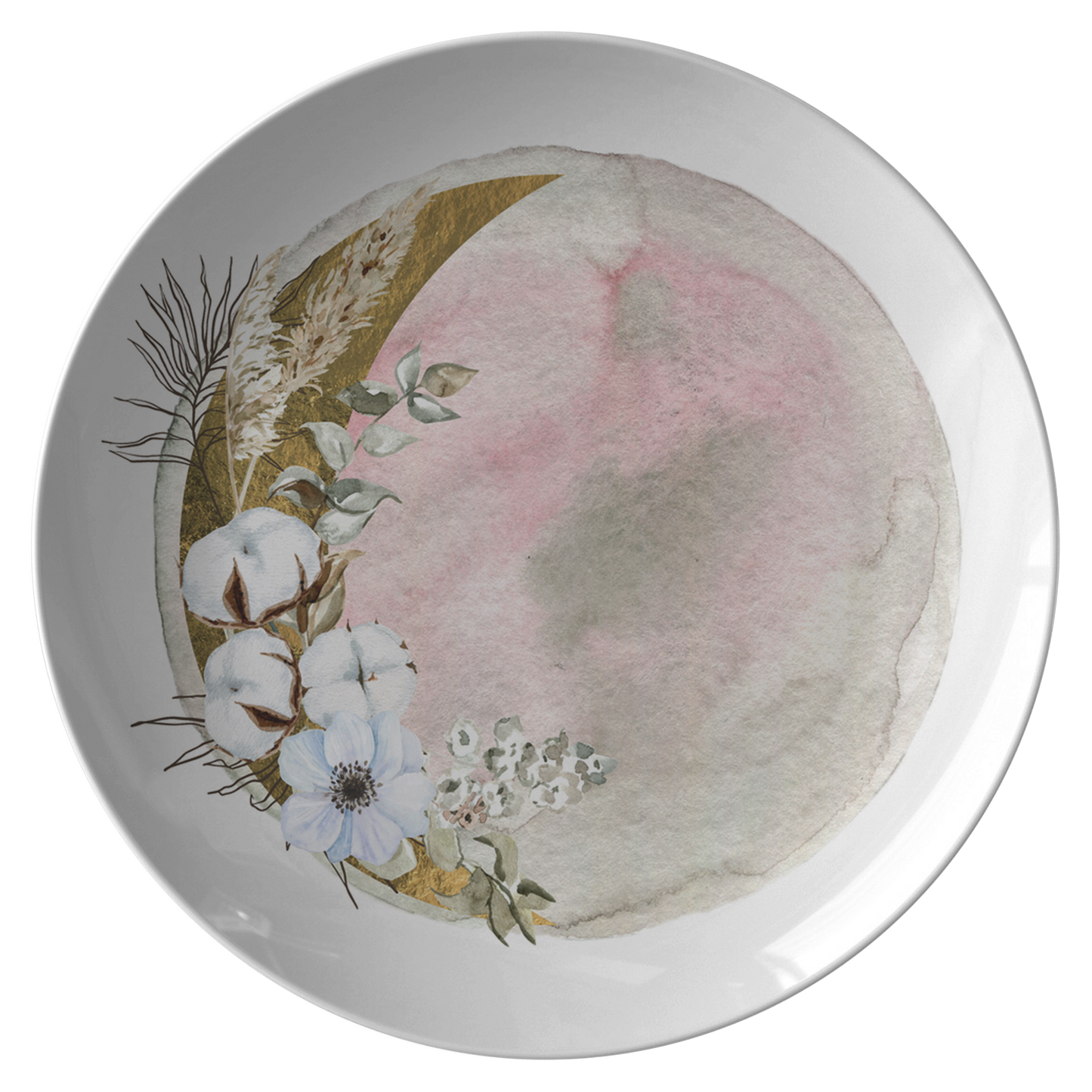 Boho Flower Art Decorative Plate