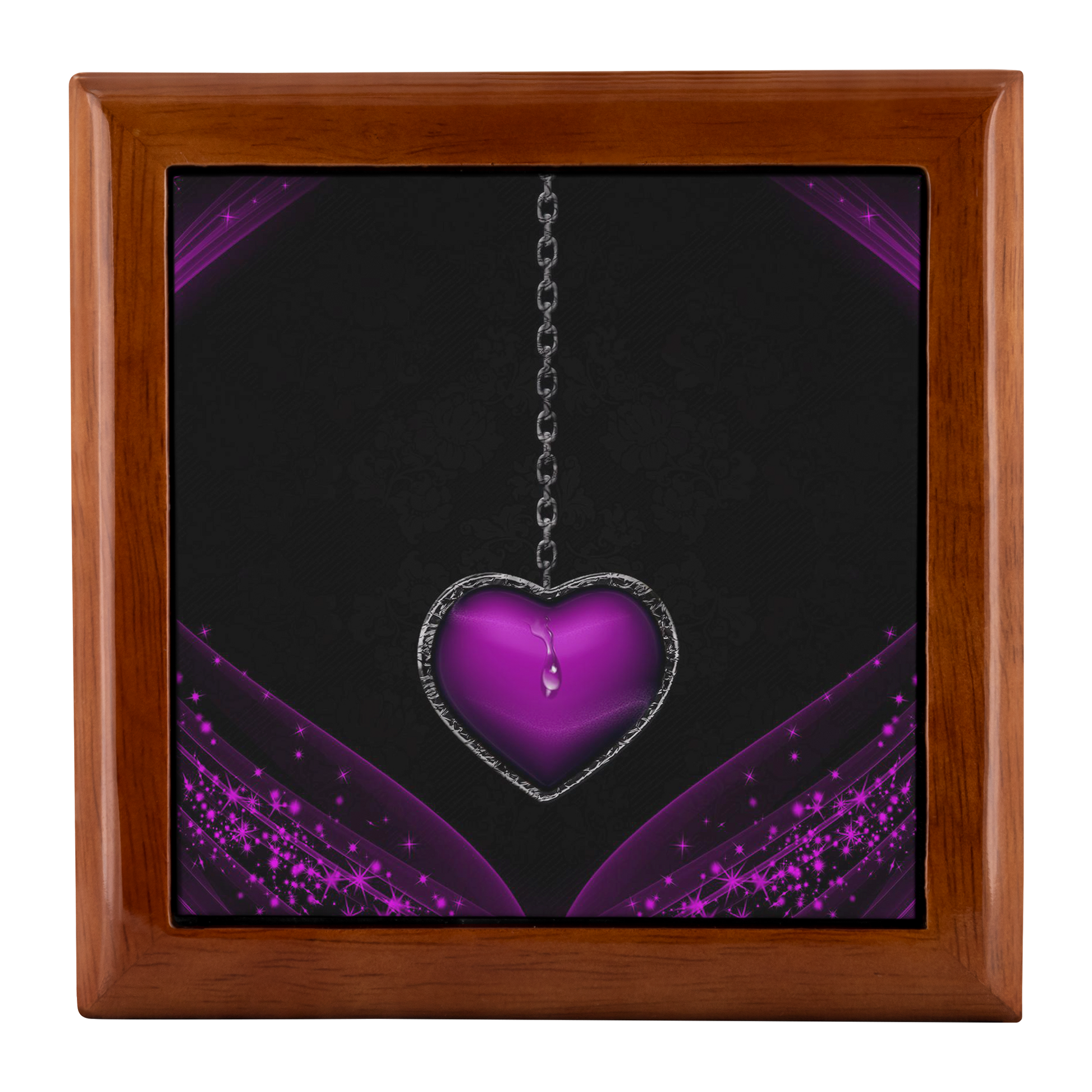 Purple Heart Locket Jewelry Box - Schoppix Gifts