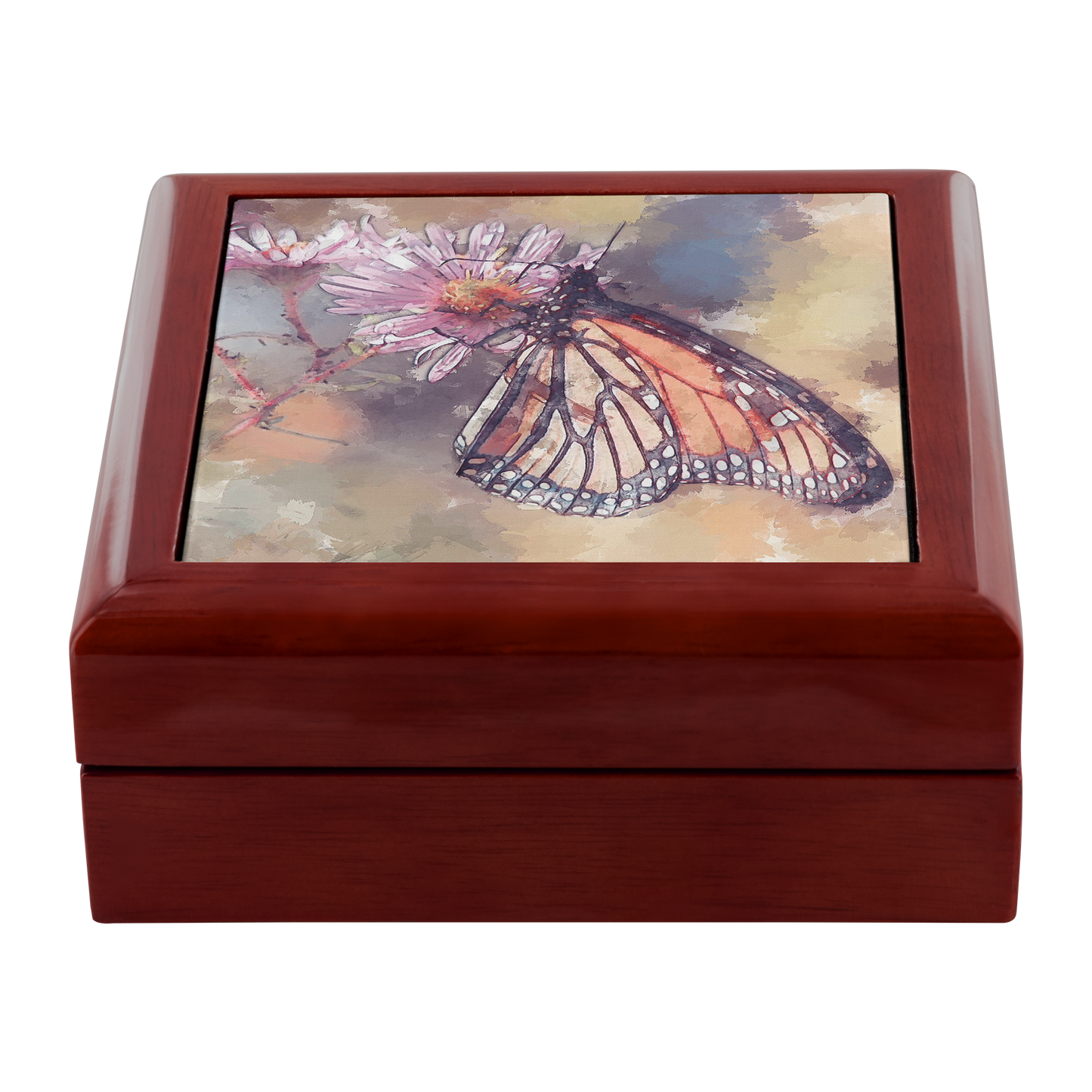 Painted Style Monarch Butterfly Jewelry Box - Schoppix Gifts
