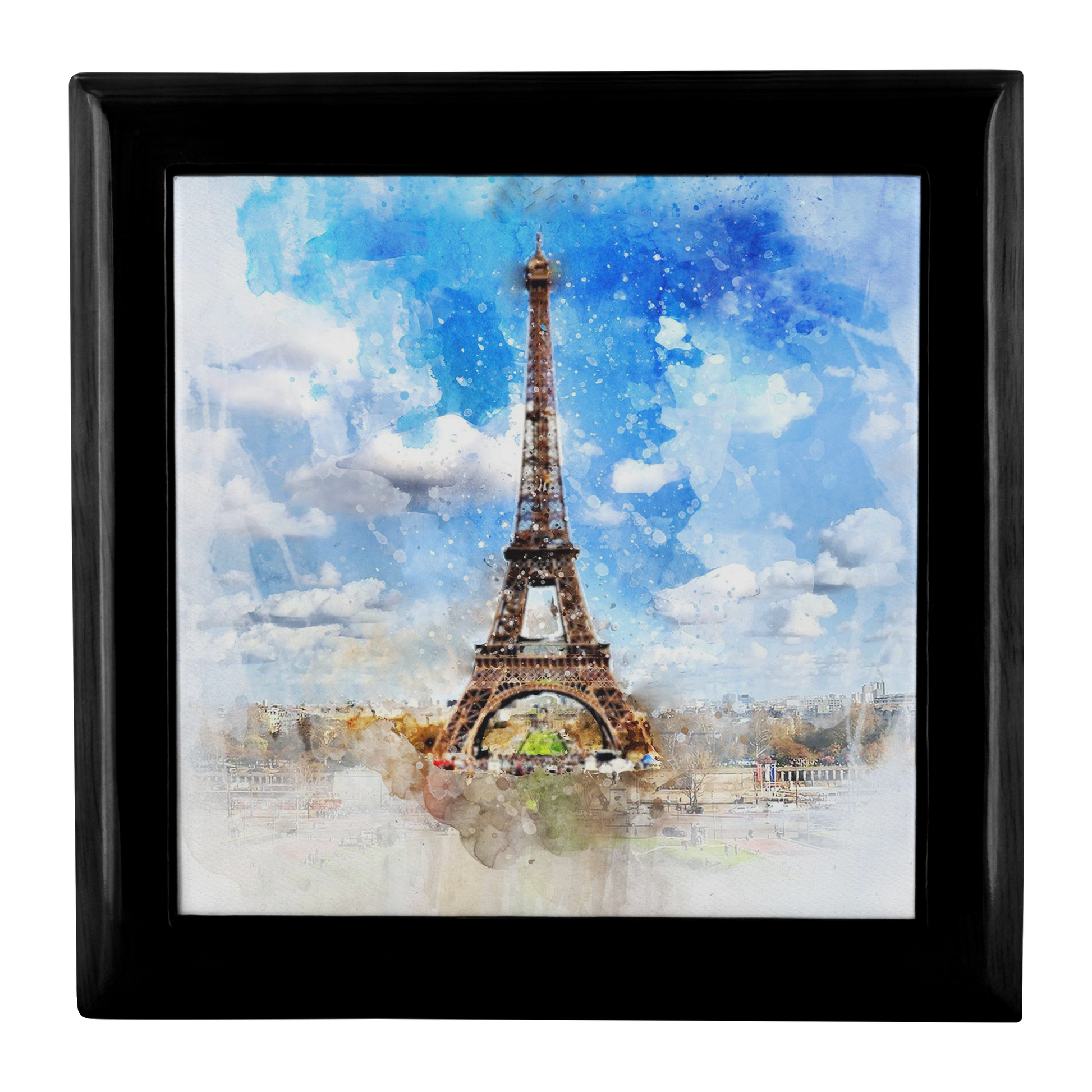 Paris Simulated Watercolor Jewelry Box - Schoppix Gifts