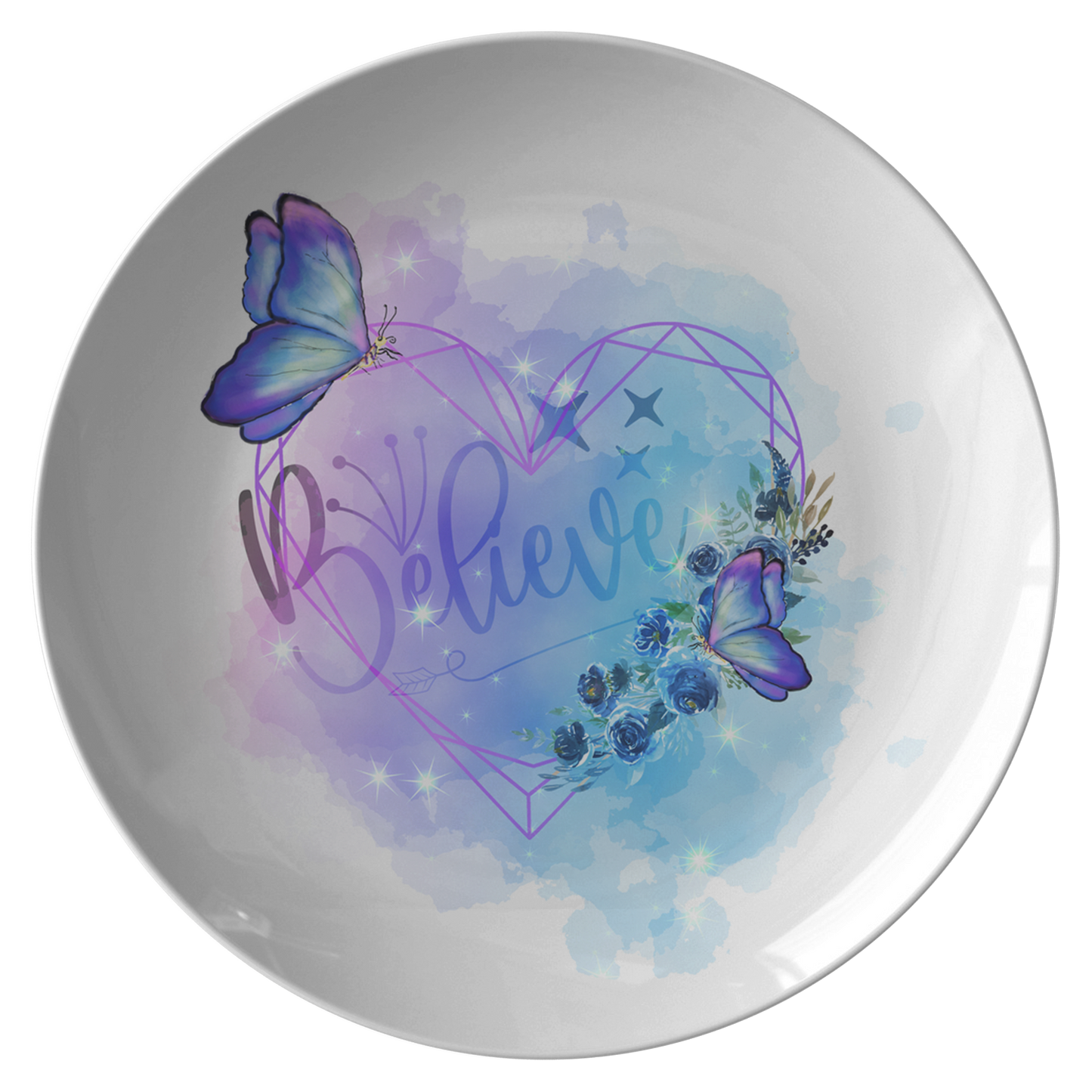 Believe Butterfly Decorative Plate