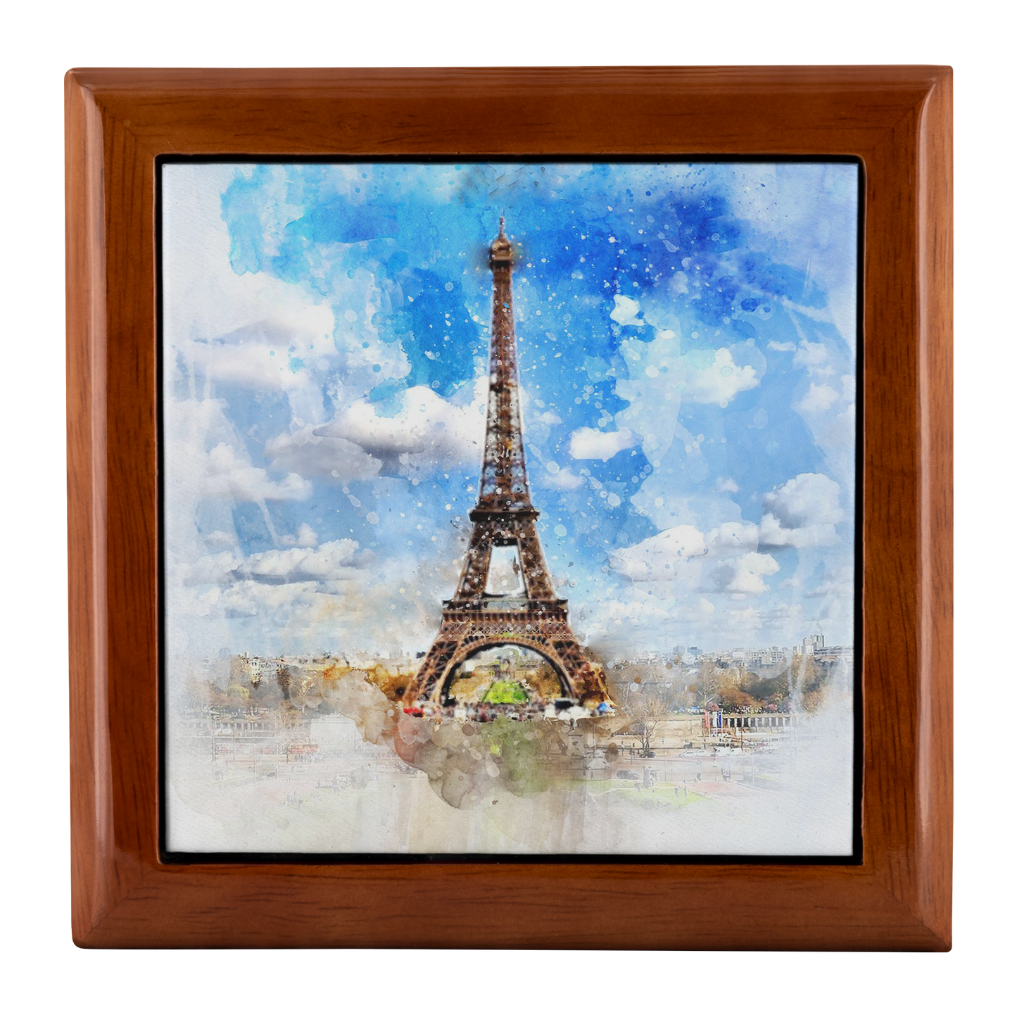 Paris Simulated Watercolor Jewelry Box - Schoppix Gifts