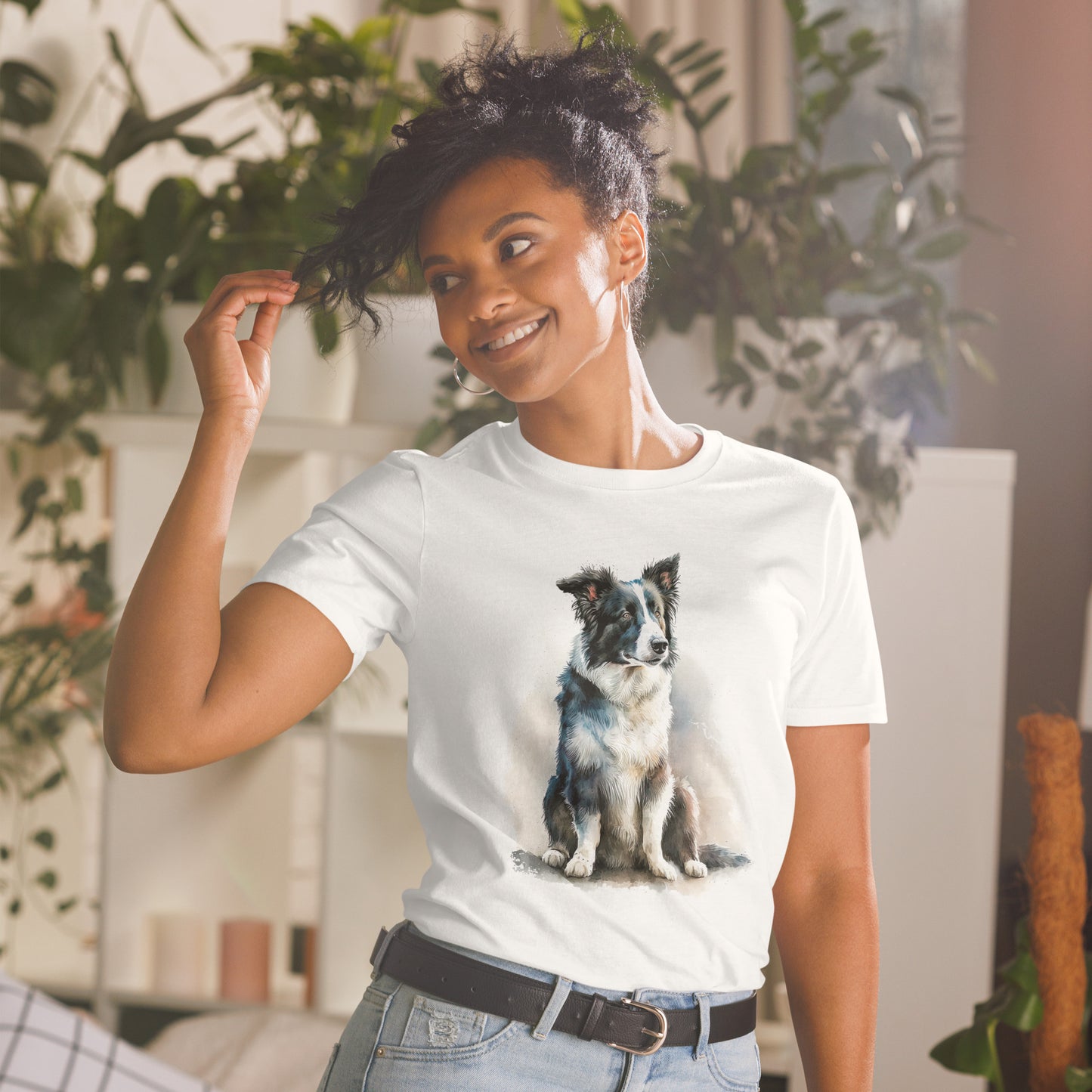 Border Collie Art Short-Sleeve Unisex T-Shirt