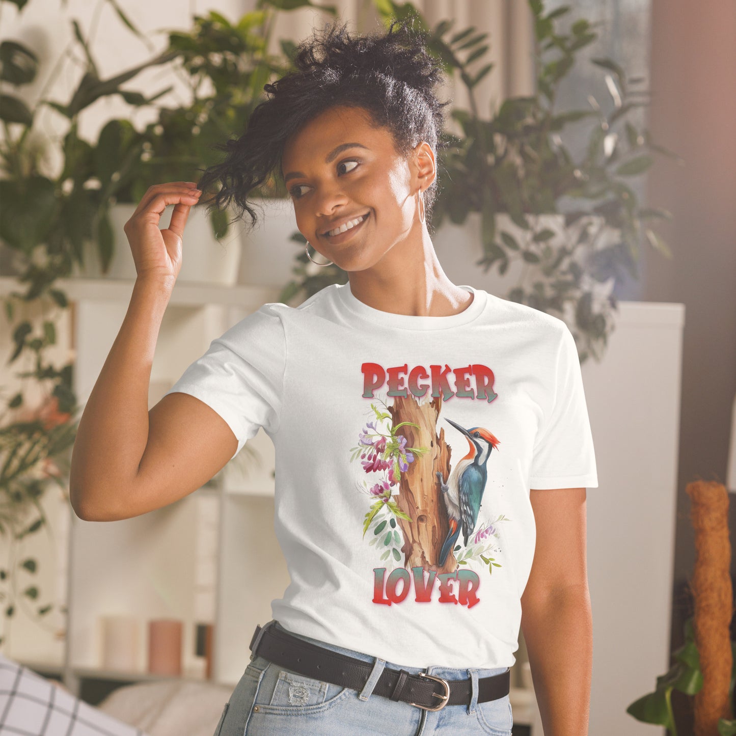 Funny Pecker Lover Woodpecker Short-Sleeve Unisex T-Shirt