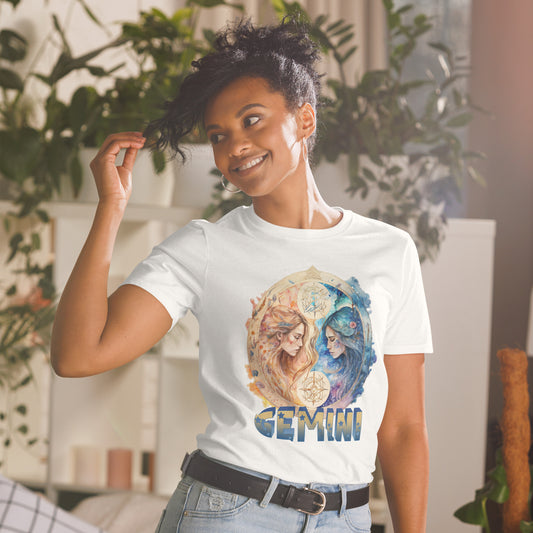 Gemini Zodiac Art Short-Sleeve Unisex T-Shirt
