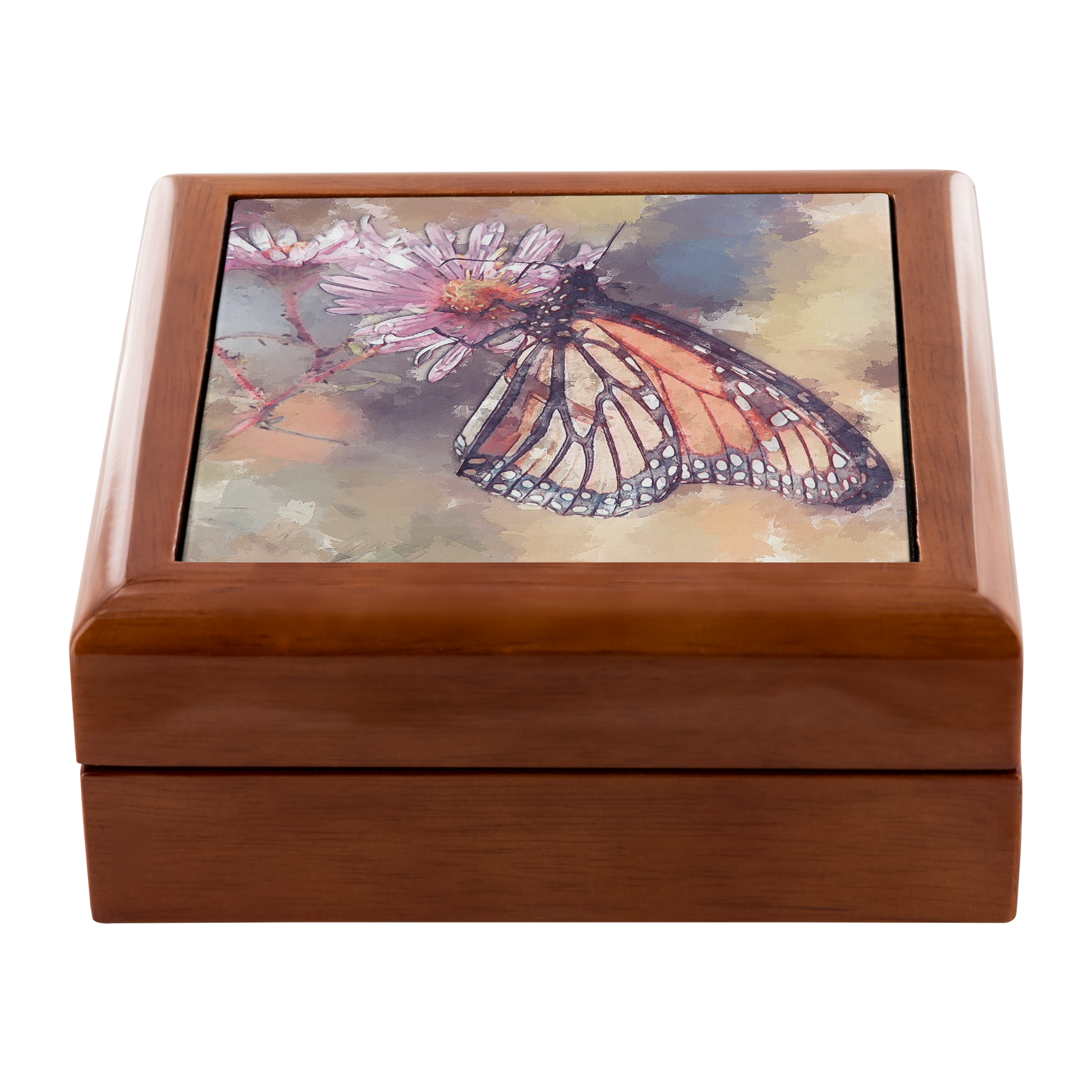 Painted Style Monarch Butterfly Jewelry Box - Schoppix Gifts