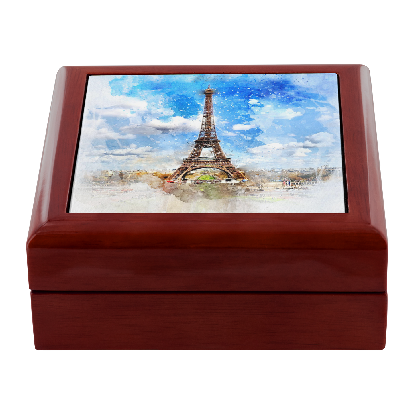 Paris Simulated Watercolor Jewelry Box - Schoppix Gifts