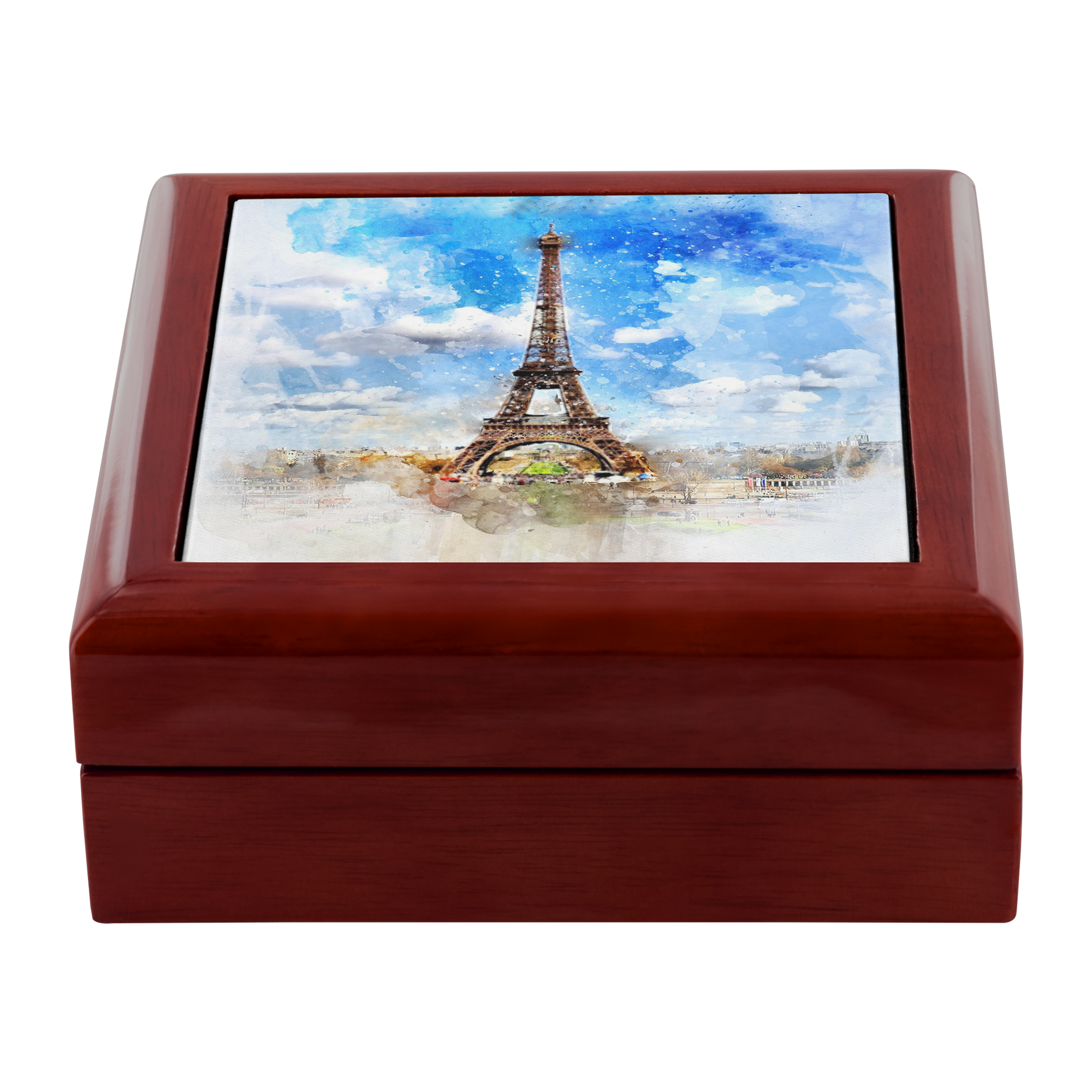 Paris Simulated Watercolor Jewelry Box - Schoppix Gifts